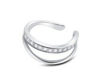 Beautiful CZ Silver Ear Cuff EC-1251